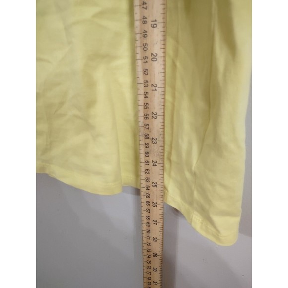 Talbots T Shirt Top Women's Large yellow Ruffle Bell Sleeve Round Neck Stretch - Picture 5 of 7